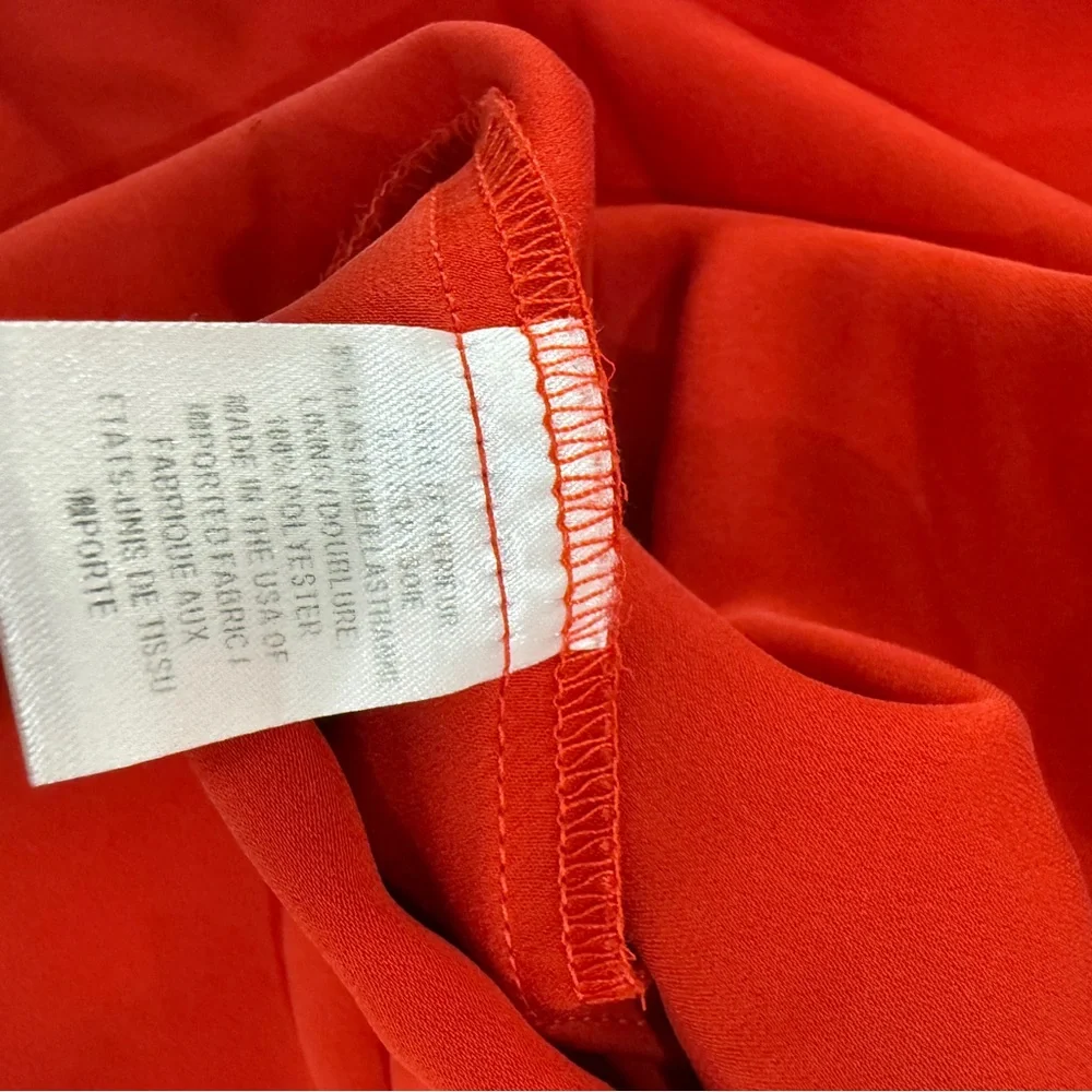 Milly Red Vena Silk Chiffon Keyhole Midi Cocktail dress - Picture 5 of 5